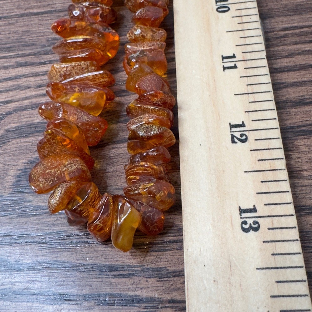 Natural Baltic‎ Amber Chip Necklace Gemstone Glow Boho Chic 26 inches Gradual - Picture 9 of 16